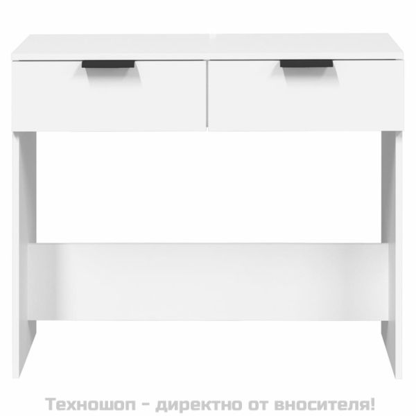 Конзолна маса, бяла, 90x36x75 см, инженерно дърво