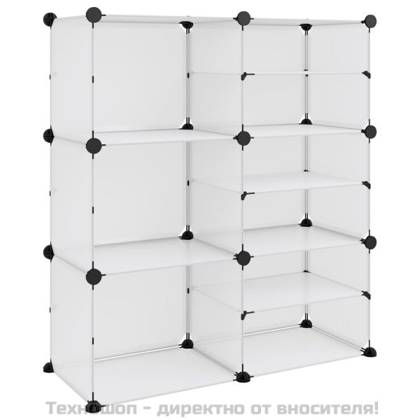 Етажерка за обувки, прозрачна, 84x31,5x93 см, PP