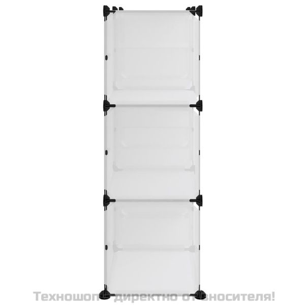 Етажерка за обувки, прозрачна, 84x31,5x93 см, PP