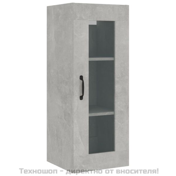 Окачен стенен шкаф, Бетонно сиво, 34,5x34x90 см