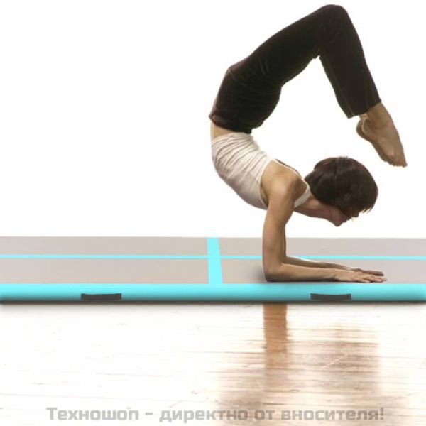 Надуваем дюшек за гимнастика с помпа, 800x100x10 см, PVC, зелен