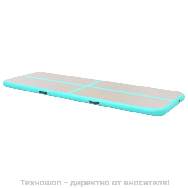 Надуваем дюшек за гимнастика с помпа, 800x100x10 см, PVC, зелен