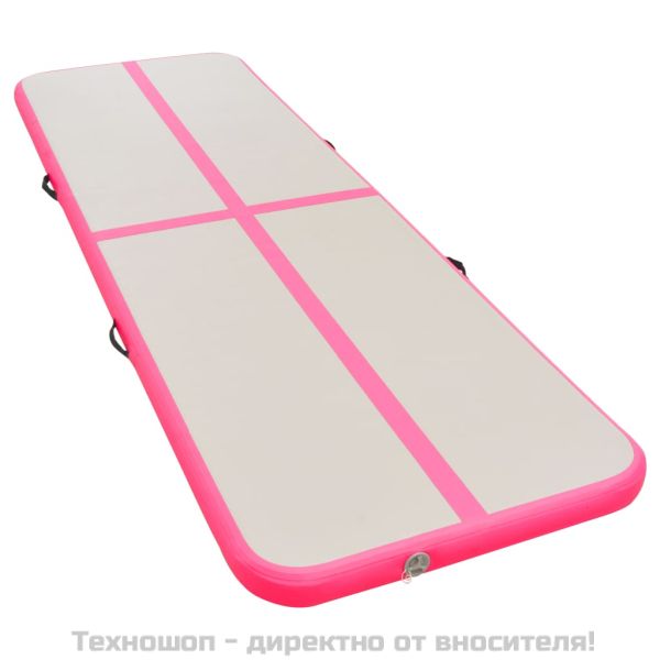 Надуваем дюшек за гимнастика с помпа, 400x100x10 см, PVC, розов