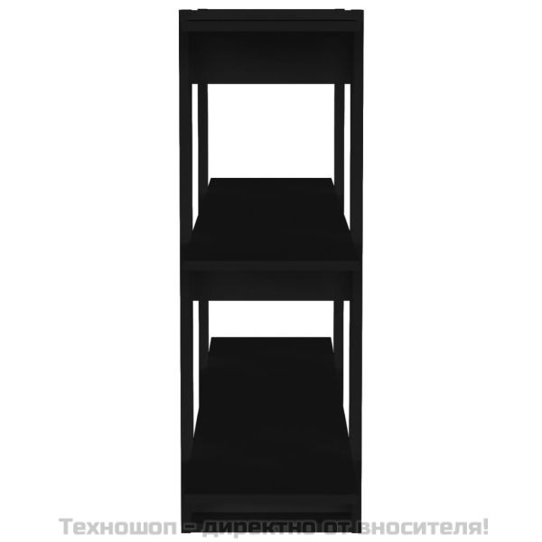 Библиотека/разделител за стая, черна, 100x30x87 см