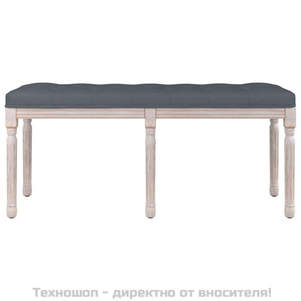 Пейка, тъмносива, 110x40x49 см, кадифе