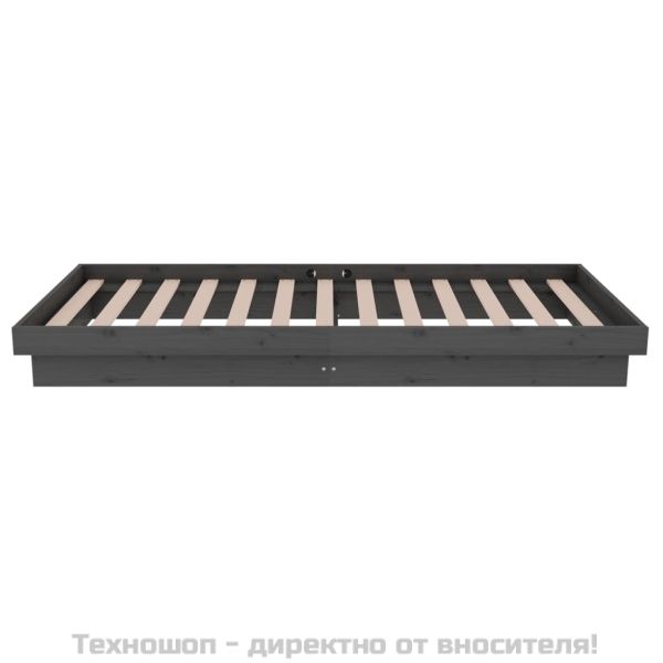 Рамка за легло, сива, дърво масив, 75x190 см, Small Single