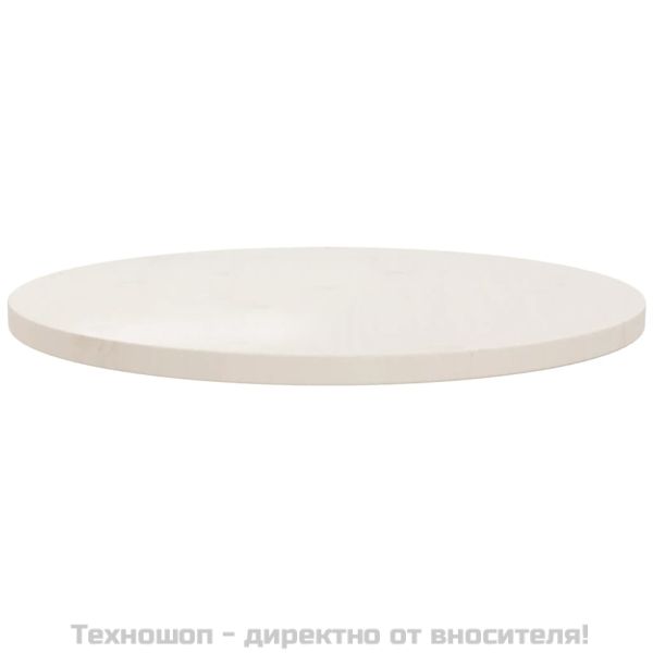 Плот за маса, бял, Ø60x2,5 см, бор масив
