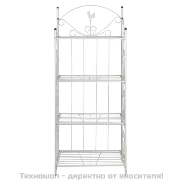 Етажерка за цветя, правоъгълна, бяла