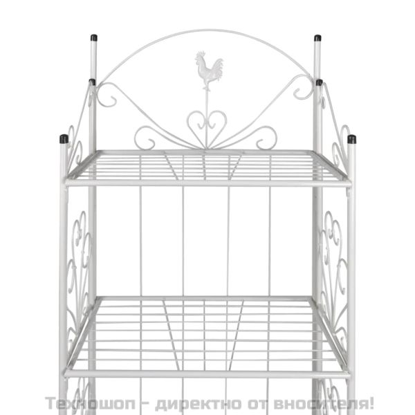 Етажерка за цветя, правоъгълна, бяла