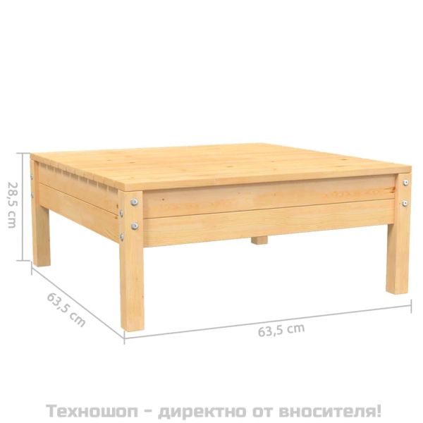 Градински лаундж комплект 3 части сиви възглавници бор масив