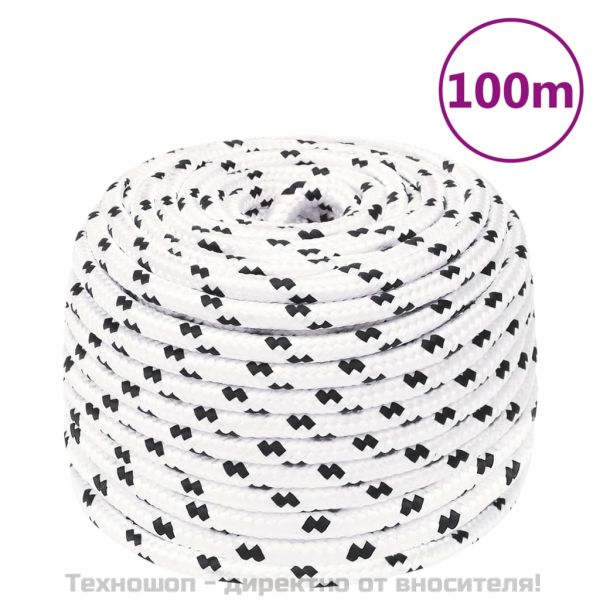 Работно въже бяло 10 мм 100 м полиестер