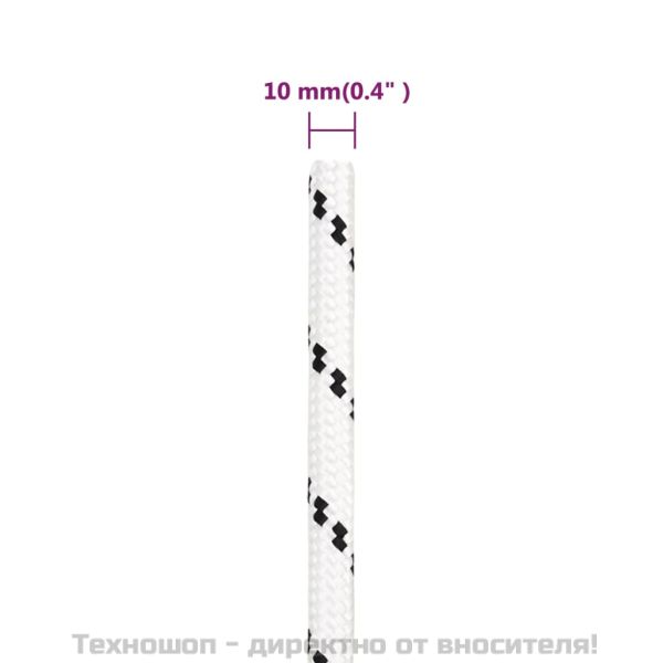 Работно въже бяло 10 мм 100 м полиестер
