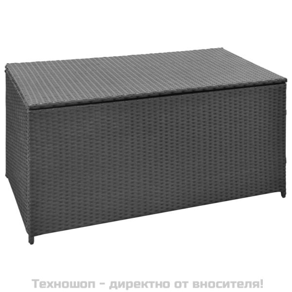 Градински сандък за съхранение, черен, 120x50x60 см, полиратан