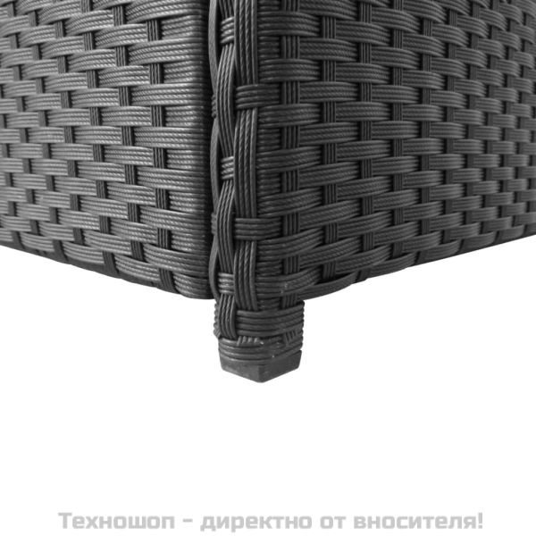 Градински сандък за съхранение, черен, 120x50x60 см, полиратан