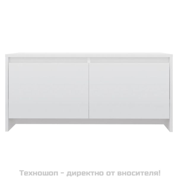 Кафе маса, бял гланц, 90x50x41,5 см, инженерно дърво