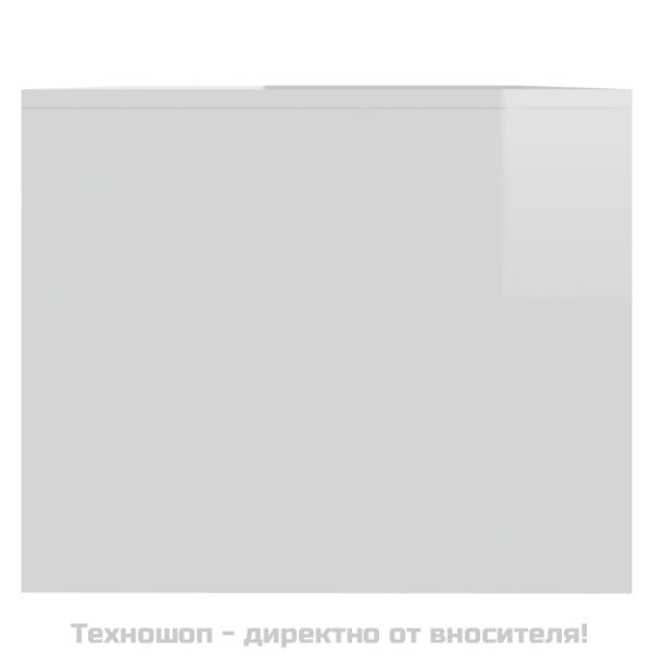 Кафе маса, бял гланц, 90x50x41,5 см, инженерно дърво