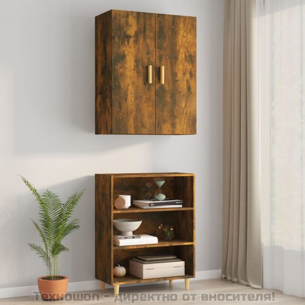 Окачен стенен шкаф, опушен дъб, 69,5x34x90 см