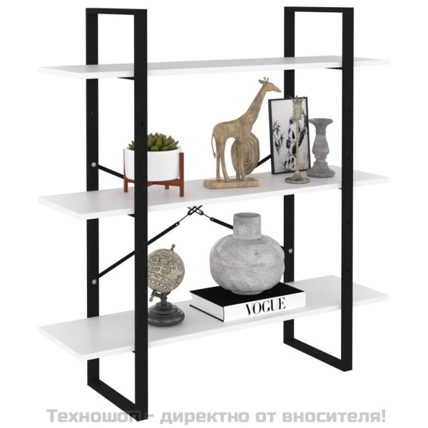 Библиотека, бял, 100x30x105 см, инженерно дърво