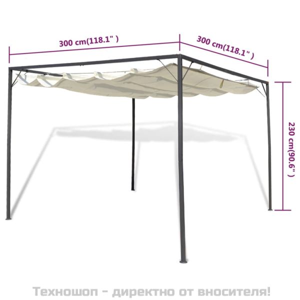 Градинска шатра с подвижен покрив