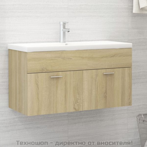 Долен шкаф за мивка, дъб сонома, 90x38,5x46 см, инженерно дърво