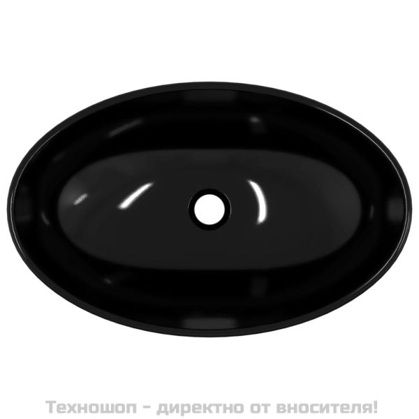 Мивка, закалено стъкло, 54,5x35x15,5 см, черна