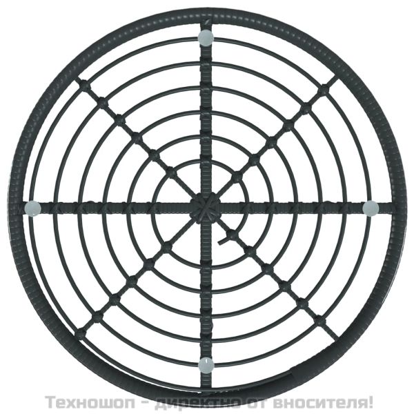 Градински трапезен комплект, 5 части, черен, полиратан