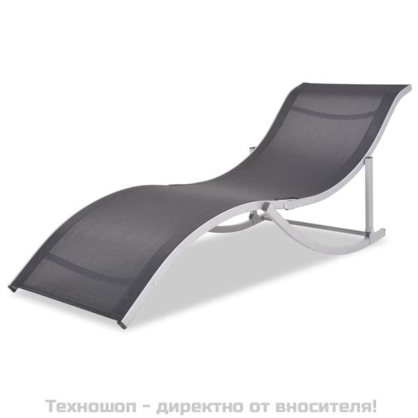 Сгъваеми шезлонги, 2 бр, алуминий и textilene