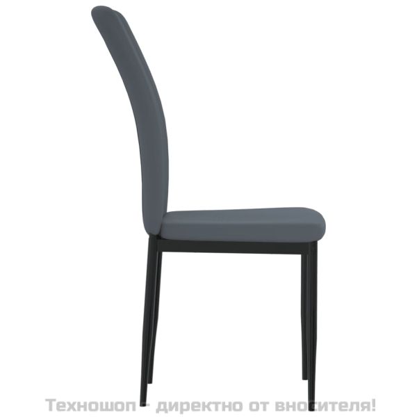 Трапезни столове, 2 бр, тъмносиви, кадифе
