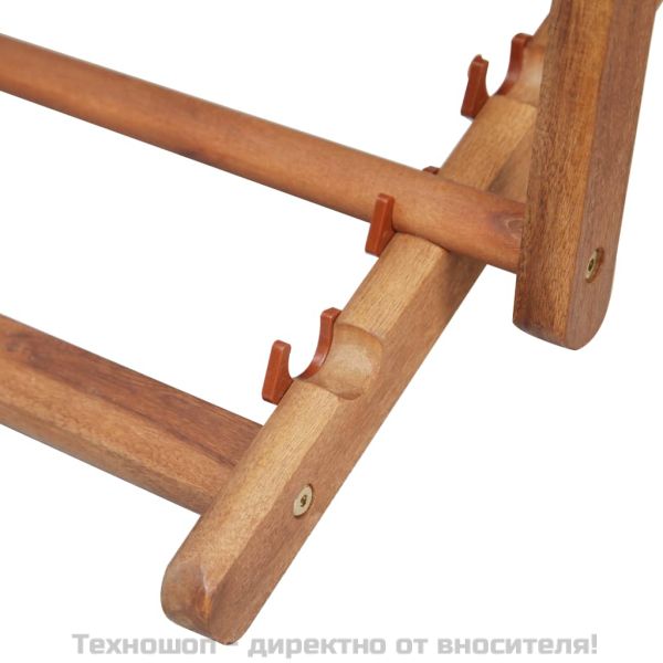 Сгъваем стол с плат и дървена рамка, многоцветен