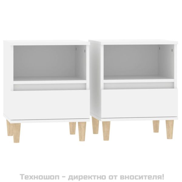 Нощни шкафчета, 2 бр, бели, 40x35x50 см