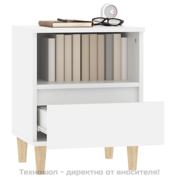 Нощни шкафчета, 2 бр, бели, 40x35x50 см