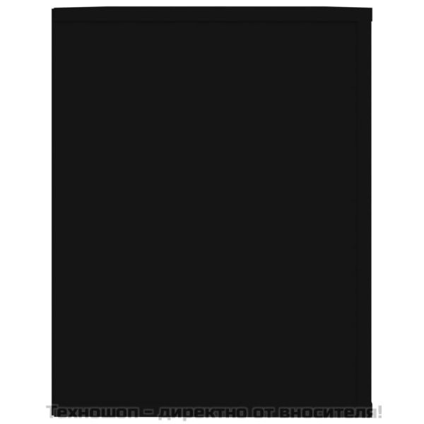 Етажерка за обувки, черна, 75x35x45 см, инженерно дърво