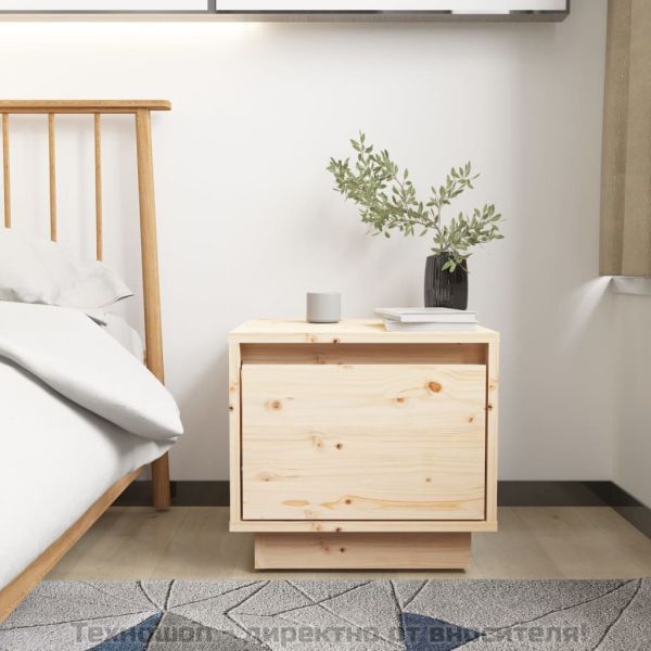 Нощни шкафчета, 2 бр, 35x34x32 см, борово дърво масив