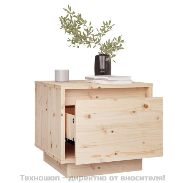 Нощни шкафчета, 2 бр, 35x34x32 см, борово дърво масив