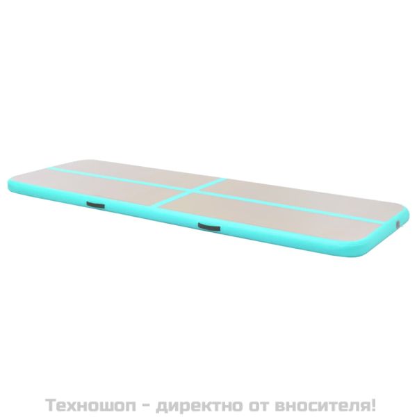 Надуваем дюшек за гимнастика с помпа, 300x100x10 см, PVC, зелен