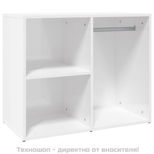 Шкаф за гримиране, бял гланц, 80x40x65 см, инженерно дърво