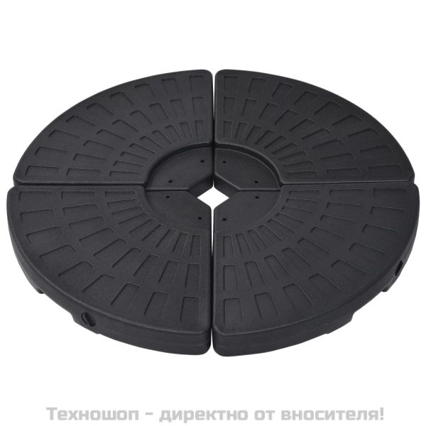 Ветрилообразни основи за чадър, 4 бр, черни