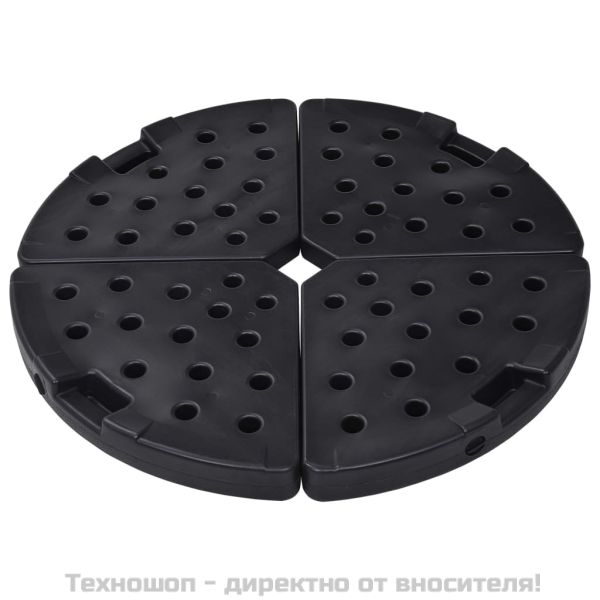 Ветрилообразни основи за чадър, 4 бр, черни