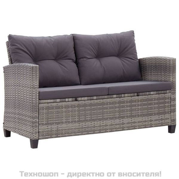 Градински трапезен комплект 3 части полиратан и акациево дърво