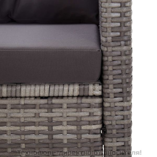 Градински трапезен комплект 3 части полиратан и акациево дърво