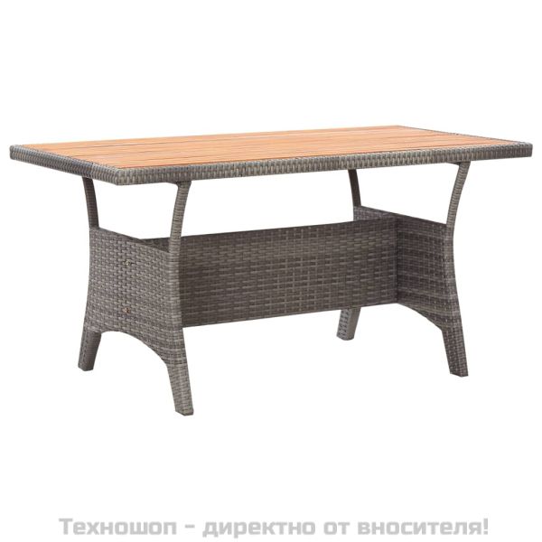 Градински трапезен комплект 3 части полиратан и акациево дърво