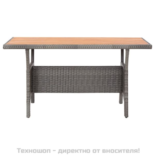 Градински трапезен комплект 3 части полиратан и акациево дърво