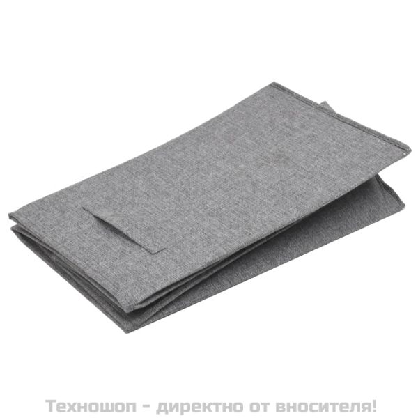 Сгъваем кош за пране, сив, 64,5x34,5x59 см, изкуствен лен
