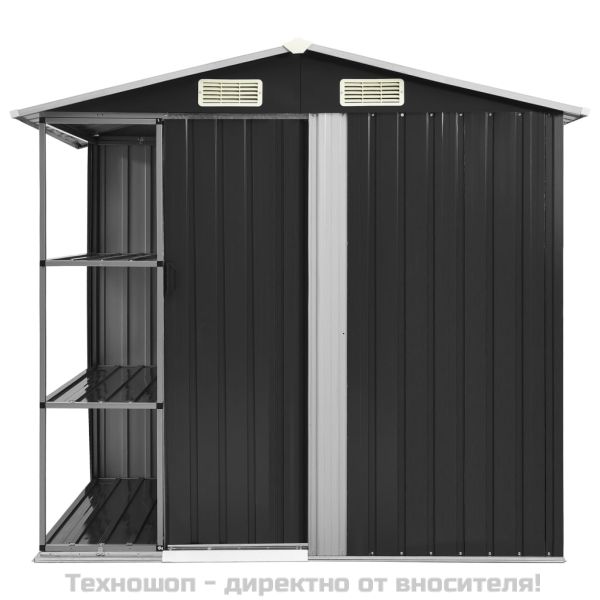 Дворна барака с рафт антрацит 205x130x183 см желязо