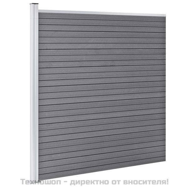 Градинска ограда, WPC, 175x186 см, сива