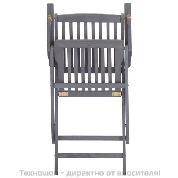 Сгъваеми градински столове, 2 бр, акация масив
