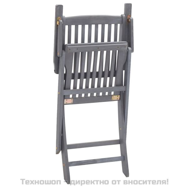 Сгъваеми градински столове, 2 бр, акация масив