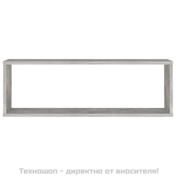 Стенни рафтове 4 бр бетонно сиви 80x15x26,5 см инженерно дърво