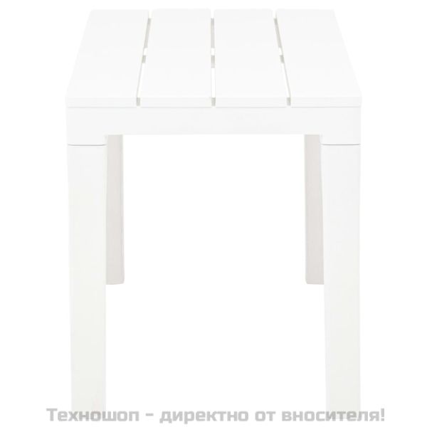 Градински пейки, 2 бр, бели, пластмаса