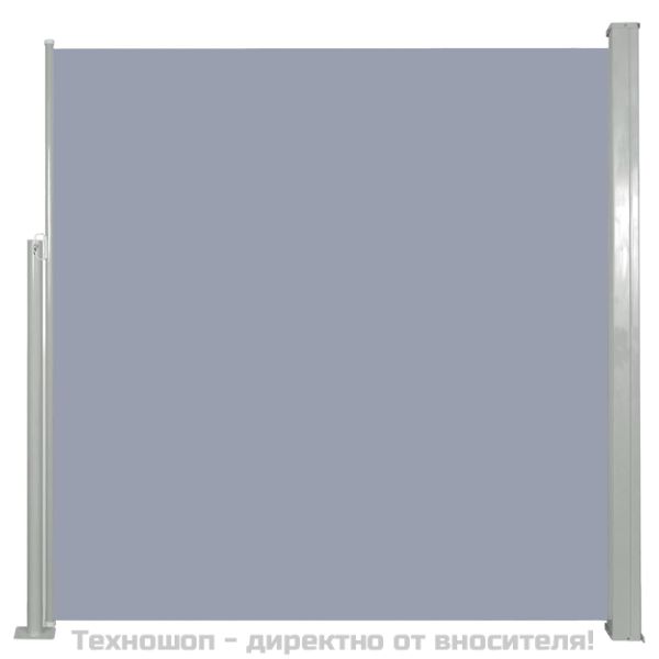 Прибираща се странична тента, 140х314 см, сива